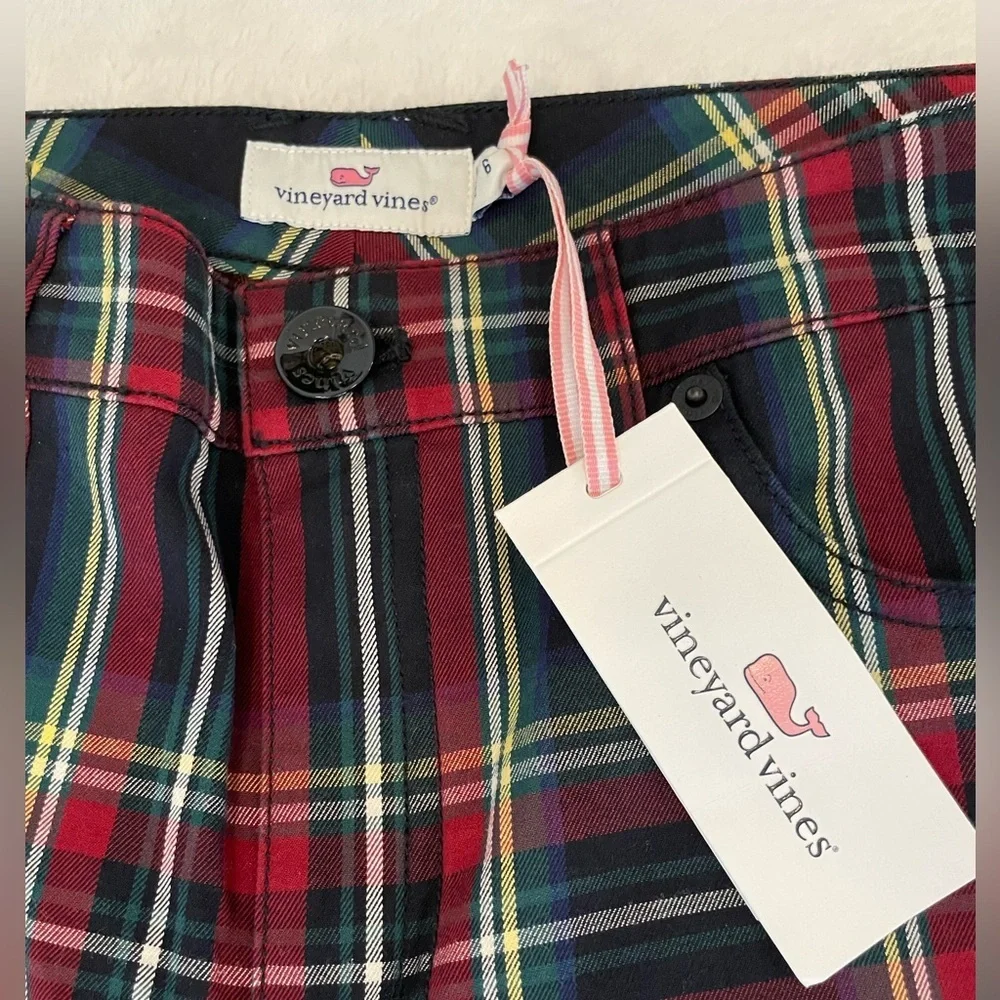 Vineyard Vines Sm Sz 6 Tartan Plaid High Rise Jolly Stretch Slim Cotton NWT - Picture 8 of 17